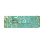 PixDezines Vintage Damask Lace / Aqua Custom Return Address Labels