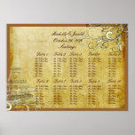 PixDezines Vintage Eiffel Tower/Cream Swirls Poster
