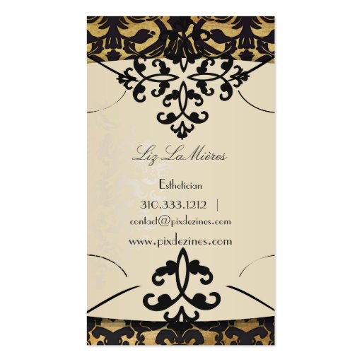 PixDezines Vintage Flora damask/faux parchment Business Cards (back side)