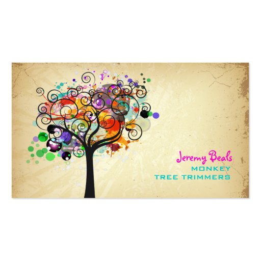 PixDezines Vintage Grunge Tree Trimmers â™¥â™¥â™¥â™¥ Business Cards (front side)