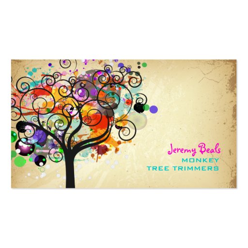 PixDezines Vintage Grunge Tree Trimmers â™¥â™¥â™¥â™¥ Business Card Templates (front side)