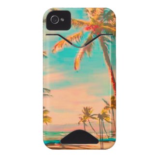 PixDezines Vintage Hawaiian Beach Scene/teal casemate_case