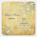 PixDezines Vintage La Tour Eiffel+Swirls Round Sticker