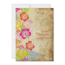 PixDezines Vintage/Leis/Luau/hibiscus 5x7 invites