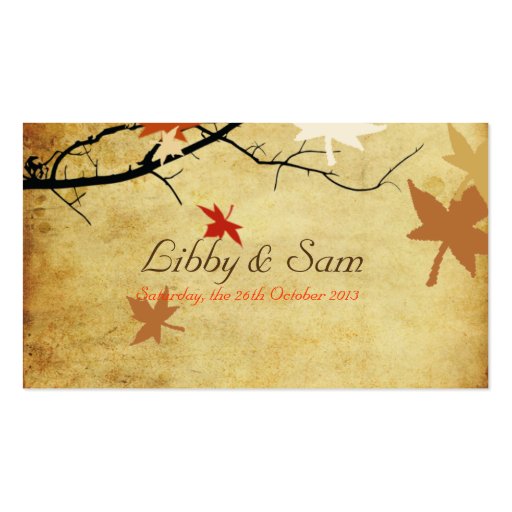 PixDezines vintage maple branch/diy fonts Business Card Templates (back side)