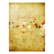 PixDezines Vintage Maple Leaves/fall wedding Announcement