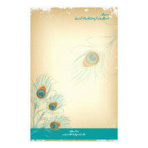 PixDezines vintage peacock, SEO/DIY color Stationery Paper