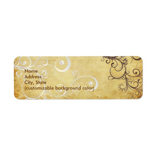PixDezines Vintage Pearly Swirls Custom Return Address Labels