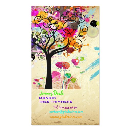 PixDezines Vintage/pink Grunge Tree Trimmers â™¥â™¥â™¥ Business Cards (back side)