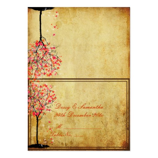 PixDezines vintage pink maple/tent place card Business Card Template (front side)