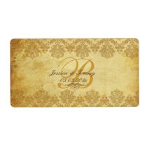 PixDezines vintage pique damask+4 label choices