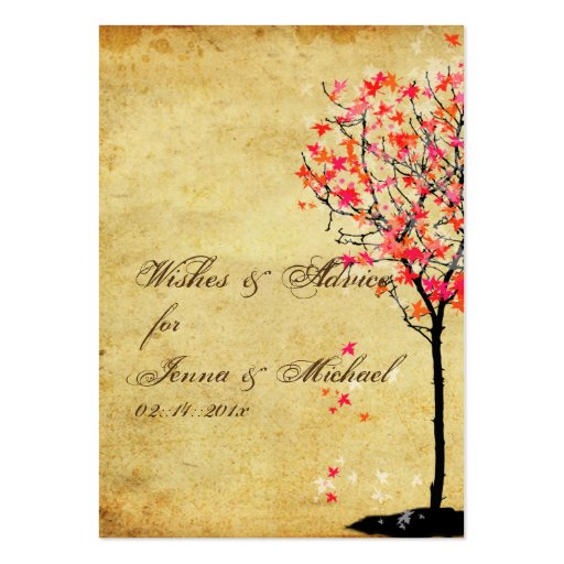PixDezines vintage red maple, Advice Cards Business Cards (front side)