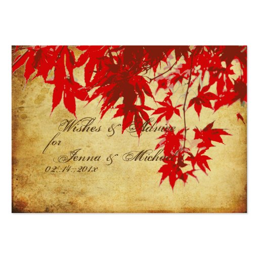 PixDezines Vintage Red Maple, Advice Cards Business Card (front side)