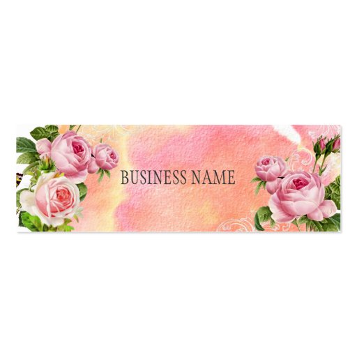PixDezines vintage roses/watercolor/price tags Business Card Template (front side)