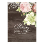 PixDezines vintage roses+wood panels invitations