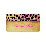 PixDezines vintage safari/pink cheetah labels