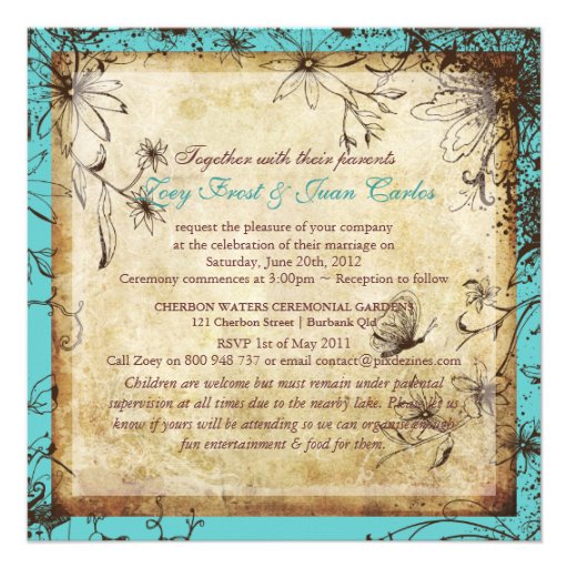 PixDezines Vintage Secret Garden, fall wedding Personalized Invite