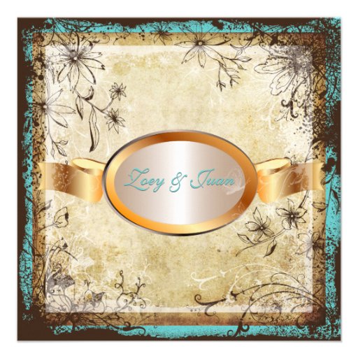 PixDezines Vintage Secret Garden, fall wedding Personalized Invite