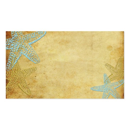 PixDezines Vintage Starfish/favor tags Business Card Template (back side)