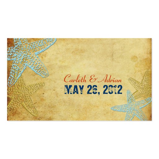 PixDezines Vintage Starfish/favor tags Business Card Template