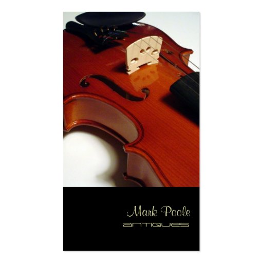 PixDezines violin/diy color Business Cards (front side)
