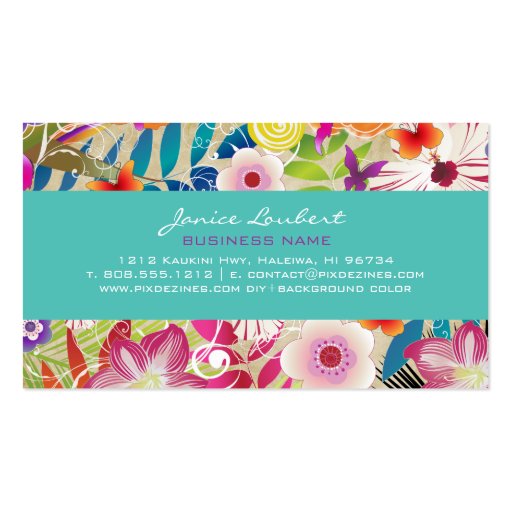 PixDezines wailea/vintage background Business Card (back side)