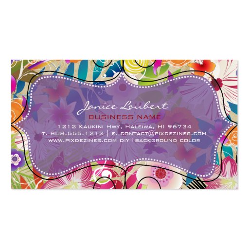 PixDezines wailea/vintage background Business Cards (back side)