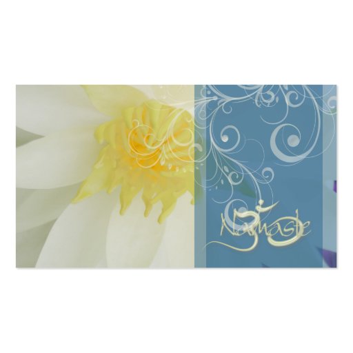 PixDezines white lotus/water lily + pearly swirls Business Card (back side)