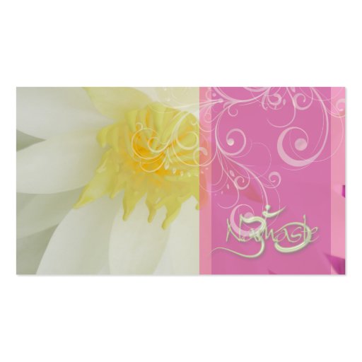 PixDezines white lotus/water lily + pearly swirls Business Cards (back side)