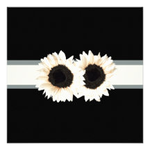 PixDezines white sunflower/diy background+event! Personalized Invitation