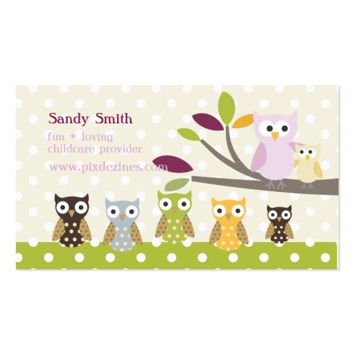 PixDezines Whoot's Daycare Business Card