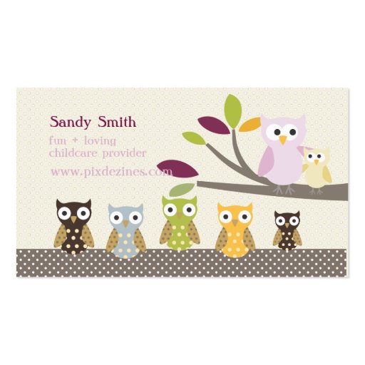 PixDezines Whoot's Daycare Business Cards