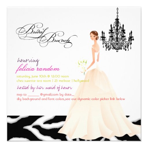 PixDezines zebra bridal brunch/DIY occasion+color Personalized Announcement