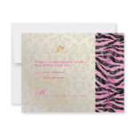 PixDezines Zebra/Damask Bat Mitzvah, RSVP Invitation