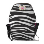PixDezines zebra stripes/monogram Messenger Bags