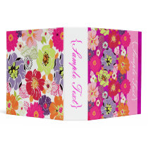 PixDezinesAlegre, Retro Floral 3 Ring Binders