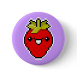 Pixel Art Cute Strawberry Button buttons