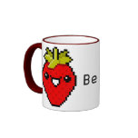 Pixel Art Cute Strawberry Mug