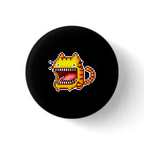 Pixel Big-Mouthed Cat Button