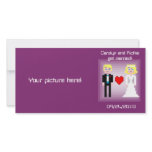 Pixel Bride and Groom - Photo Save the Date - Plum Photo Card