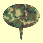 Pixel Camouflage cake picks