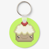pixel cupcake keychain