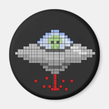Pixel Flying Saucer Magnet