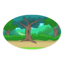 Pixel forest path oval stickers (customizable!)