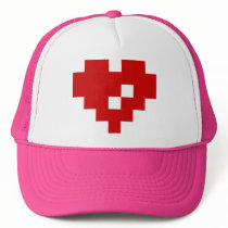 Pixel Heart 8 Bit Love Mesh Hat