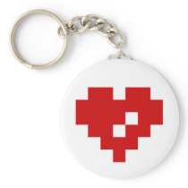 Pixel Heart 8 Bit Love Keychain