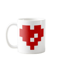 Pixel Heart 8 Bit Love Coffee Mug