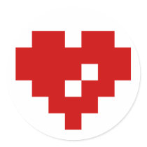 Pixel Heart 8 Bit Love Stickers
