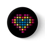 Pixel Heart in Squares Button Badge