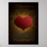 Pixel Heart Retro posters
